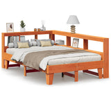 Bookcase Bed without Mattress Wax Brown 120x190cm Small Double Solid Wood Pine 3324558