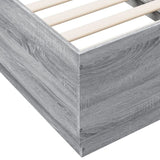 Bed Frame with LED without Mattress Grey Sonoma 75x190 cm Small Single 3209672