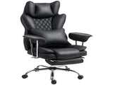 Leathaire Reclining Office Chair with Lumbar Support Pillow - Black T3398P377422