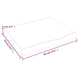 Bathroom Countertop 60x50x cm Untreated Solid Wood 3156013