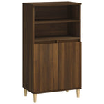 ZNTS Highboard Brown Oak 60x36x110 cm Engineered Wood 821227