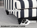 Modern Cuddle Chair, Velvet Single Sofa Armchair with Stripe, Turned Legs and Wide Seat, Upholstered T3398P340994
