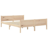 Bed Frame Natural Wood Solid Pinewood, Plywood Double 322098