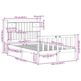 Bookcase Bed without Mattress 135x190 cm Double Solid Wood Pine 3321733