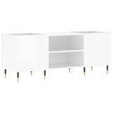 Record Cabinet High Gloss White 121x38x48 cm Engineered Wood 831670