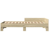 Bed Frame without Mattress Sonoma Oak 100x200 cm Engineered Wood 849574