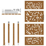 Garden Gate 100x175 cm Weathering Steel Flame Design 4100997