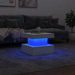 ZNTS Coffee Table with LED Lights White 50x50x40 cm 839840