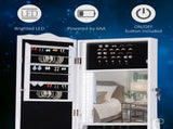 Jewellery Cabinet led, mirroir Cabinet Armoire Floor Standing Flip-over Makeup Shelf Organizer T3398P329553