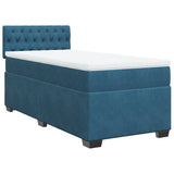 Box Spring Bed with Mattress Dark Blue 90x200 cm Velvet 3286220