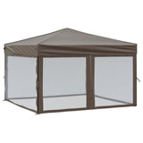 ZNTS Folding Party Tent with Sidewalls Taupe 3x3 m 93533