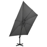 Cantilever Garden Parasol with Double Top 300x300 cm Anthracite 312372