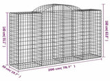 Arched Gabion Baskets 10 pcs 200x50x140/160 cm Galvanised Iron 3146370