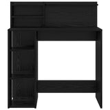 Desk with Shelf Black Oak 90 x 48 x 101.5 cm Engineered Wood 869523