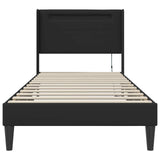 Bed Frame with LED Strip Lights Black 90 x 190 cm Faux Leather 42027993