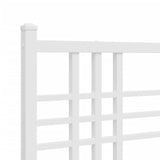Metal Bed Frame without Mattress with Footboard White 120x200cm 376389