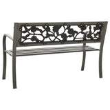 Garden Bench Steel Grey Powder-Coated Steel 3-Seater 312038