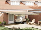 Retractable Awning Green and yellow 450 x 300 cm Fabric 3331058