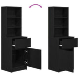 Bedside Cabinet Black 39x35x125 cm Engineered Wood 861311