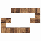 TV Cabinet Set Wall-mounted 10 pcs Old Wood Engineered Wood 3393318