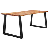 ZNTS Dining Table with Live Edge 200x90x75 cm Solid Wood Acacia 353292