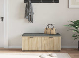 Hall Bench with Cushion with Shelf Sonoma Oak 80 x 38 x 46 cm 891482