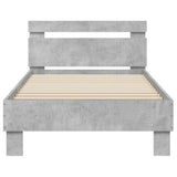 Bed Frame without Mattress with LED Lights Concrete Grey 90x190 cm Single 838746