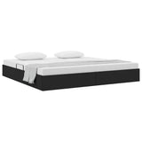 Storage Bed with Mattress Black 200 x 200 cm Fabric 3370036