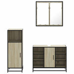 3 Piece Bathroom Furniture Set Sonoma Oak Engineered Wood 3300971