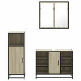 3 Piece Bathroom Furniture Set Sonoma Oak Engineered Wood 3300971