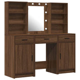 Dressing Table Set with Drawer 3 pcs Old Wood Engineered Wood 3334297