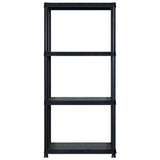 ZNTS Storage Shelf 4-Tier Black 244x30.5x130 cm Plastic 3059859