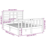 Bed Frame without Mattress Solid Wood 120x190 cm Small Double 3105895