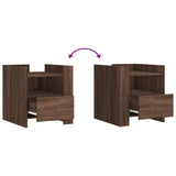 Bedside Cabinet Brown Oak 45x50x50 cm Engineered Wood 848282