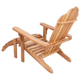 Garden Adirondack Chair with Footrest Natural Solid Teak Wood 42041352