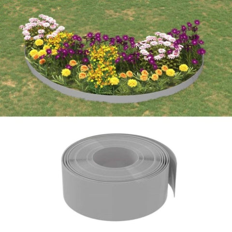 Garden Edgings 4 pcs Grey 10 m 20 cm Polyethylene 3155454