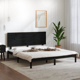 Bed Frame without Mattress Black 200x200 cm Solid Wood Pine 3104827