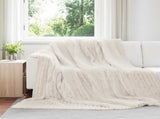 Throw Blankets 6 pcs Cream 240 x 220 cm Fleece 42016899