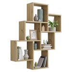 ZNTS FMD Wall-mounted Shelf with 8 Compartments Artisan Oak 429424