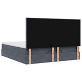 Ottoman Bed with Mattresses Dark Grey 160x200cm Velvet 3313482