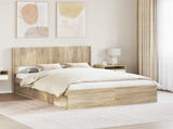 Bed Frame with Storage and Headboard Sonoma Oak 150 x 200 cm 3414197