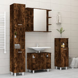 4 Piece Bathroom Cabinet Set Smoked Oak Engineered Wood 3187612