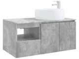 Bathroom Furniture Set 2 pcs Concrete Grey Engineered Wood 3404097