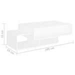 Coffee Table White 105x55x32 cm Engineered Wood 808522