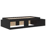 Storage Bed Frame with Storage Black Oak 90 cm Engineered Wood 3335582