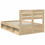 Bed Frame with Headboard Sonoma 120 x 190 cm Solid Pine Wood 3411441