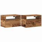 ZNTS Wall-mounted Bedside Cabinets 2 pcs Old Wood 45x26x28.5 cm 858611