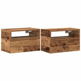 ZNTS Wall-mounted Bedside Cabinets 2 pcs Old Wood 45x26x28.5 cm 858611