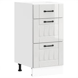 Kitchen Base Cabinet "Lucca" High Gloss White Engineered Wood 854232
