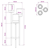 Flower Stand White 42 x 39.5 x 125 cm PP and Steel 42033403